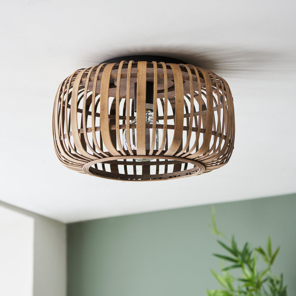 Gaia Collection Bamboo Ceiling Light in Natural